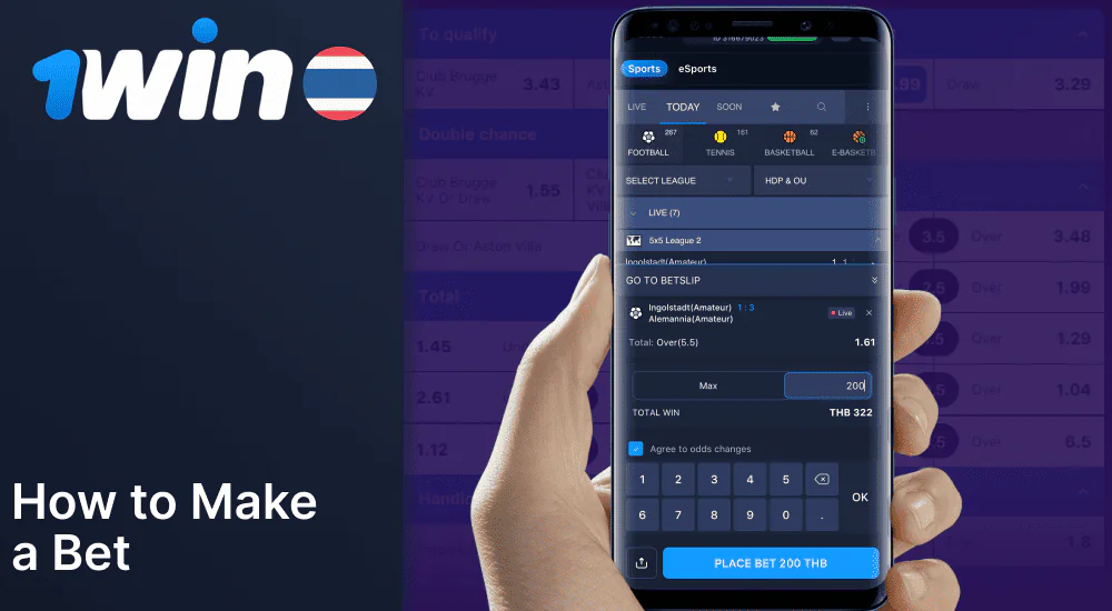 Guide to placing sports bets via the 1Win app in Thailand