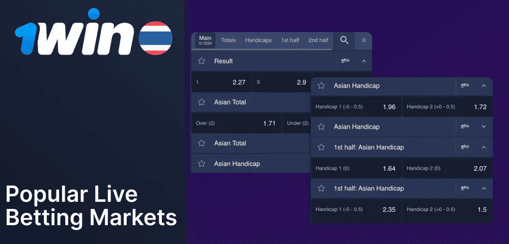 Popular Live Betting Markets on 1Win