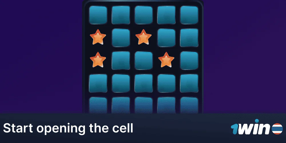 Start opening cells in the game Mines on 1Win
