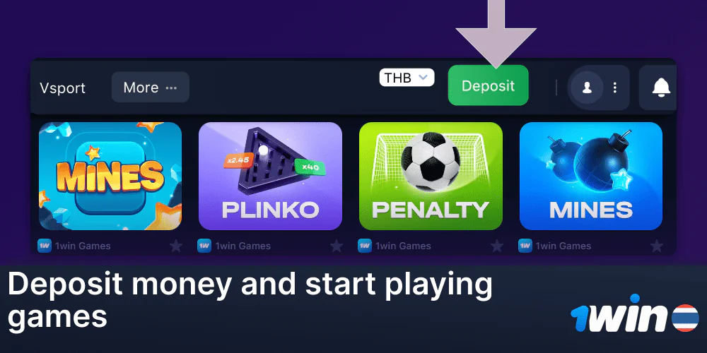 Make a deposit at 1Win and start playing