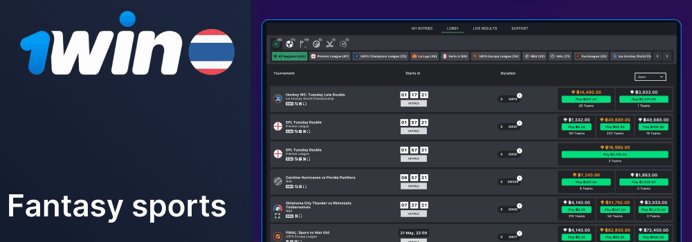 Fantasy Sports Betting at 1Win