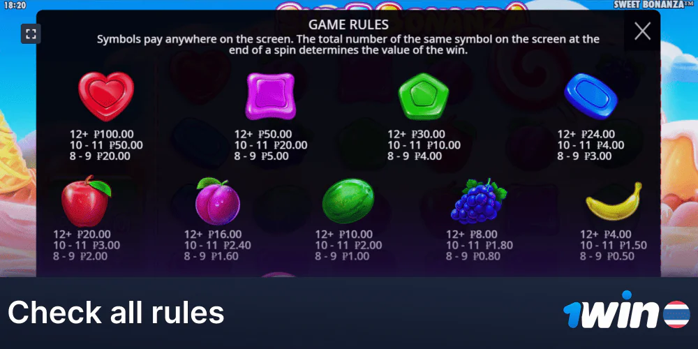Check the game rules at 1win casino
