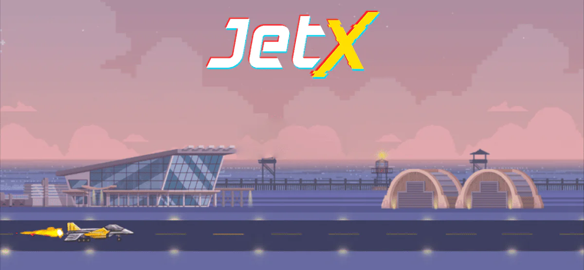Background for the demo version of the JetX game on the 1Win website.