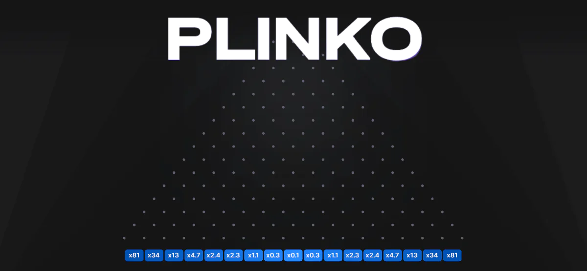 Background for the demo version of the Plinko game on the 1Win website.